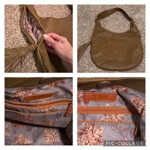 EUC Deep Green Leather Hobo shoulder hobo style bag with dust cover